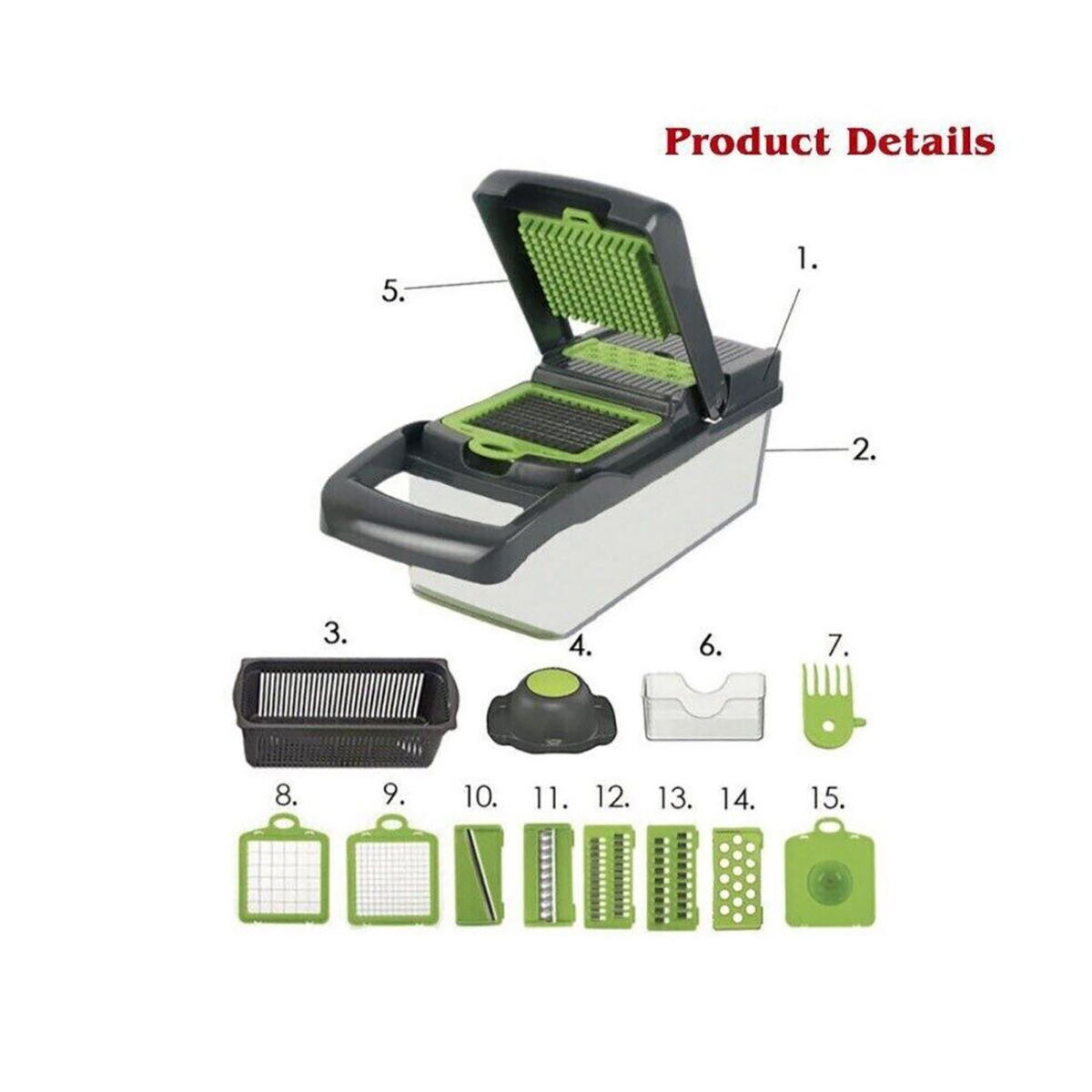 16 in 1 Vegetable Chopper, Salad Fruit Vegetable Food Chopper Slicer Peeler